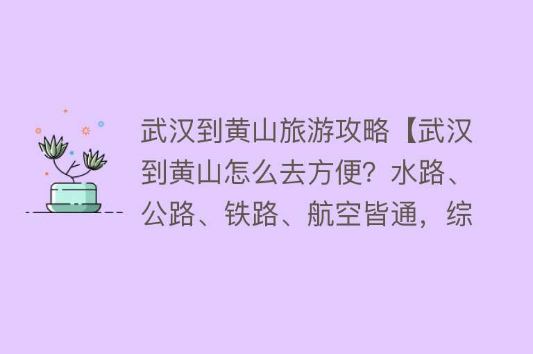 武汉到黄山旅游攻略【武汉到黄山怎么去方便？水路、公路、铁路、航空皆通，综合选择它】