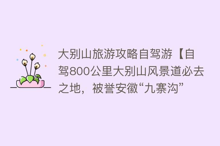 大别山旅游攻略自驾游【自驾800公里大别山风景道必去之地，被誉安徽“九寨沟”就在六安】