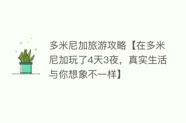 多米尼加旅游攻略【在多米尼加玩了4天3夜，真实生活与你想象不一样】