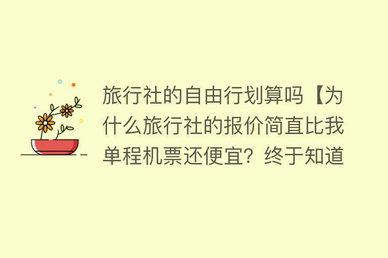 旅行社的自由行划算吗【为什么旅行社的报价简直比我单程机票还便宜？终于知道答案了。。。】