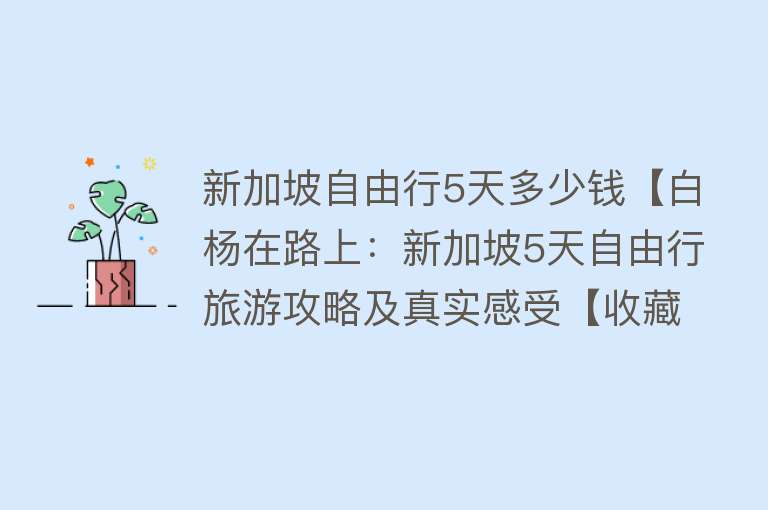 新加坡自由行5天多少钱【白杨在路上：新加坡5天自由行旅游攻略及真实感受【收藏】】